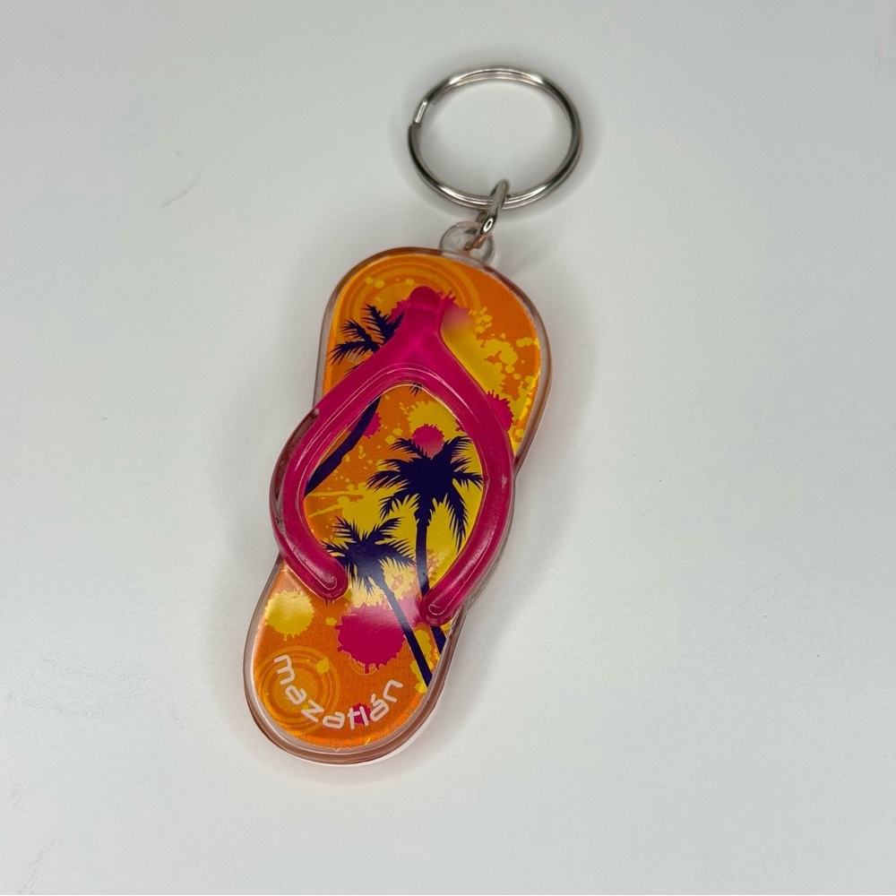 Orange and Pink Mazatlan Flip Flop Keychain